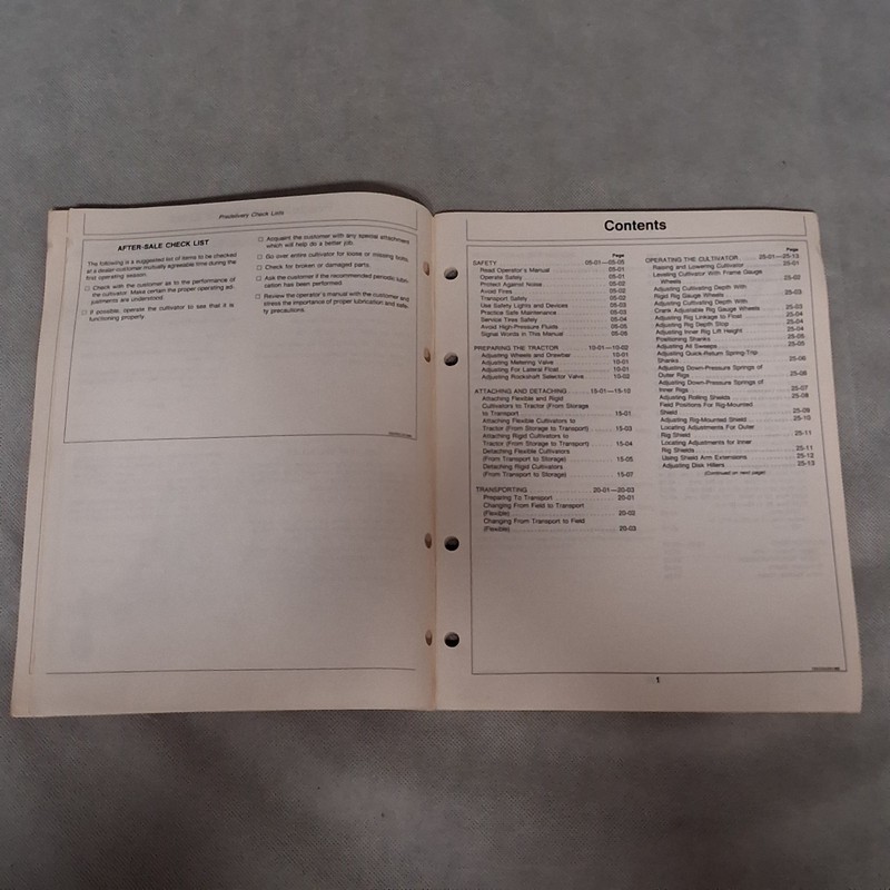 John Deere Row-Crop Cultivators 725 Series Operator's Manual OM-N200013 A4 gallery
