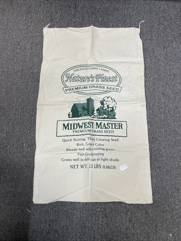 Vintage 16×26”Natures finest Midwest Master Grass Seed Cloth (canvas) sack