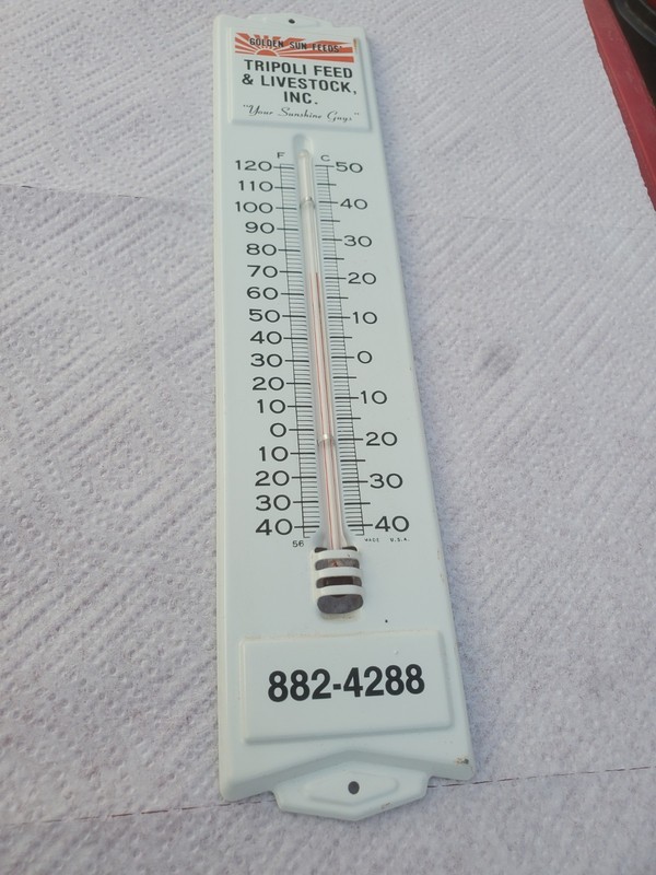 12-3/4″ Metal Thermometer Golden Sun Feeds Tripoli Feed & Livestock Iowa Farm