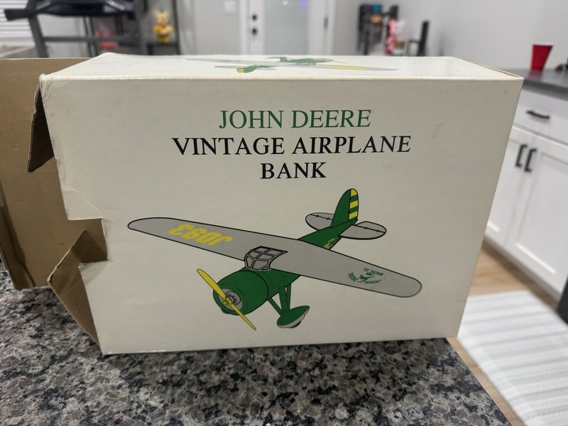 Vintage John Deere Piggy Bank Airplane Brand New In Box gallery