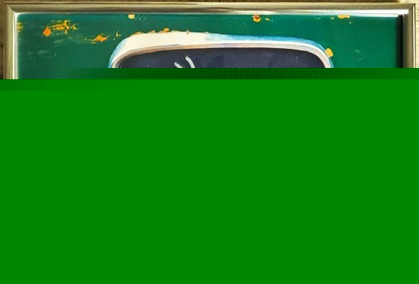 VINTAGE JOHN DEERE TRACTOR FRAMED “LEAPING DEER” LOGO