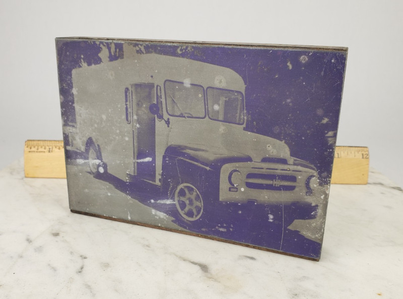 Antique IH International Harvester Printer Block – Ad Newspaper Panel Delivery