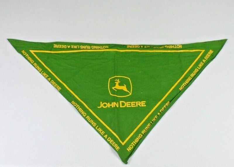 Vtg John Deere Bandana Scarf Neckerchief Nothing Runs Like a Deere Deer Triangle