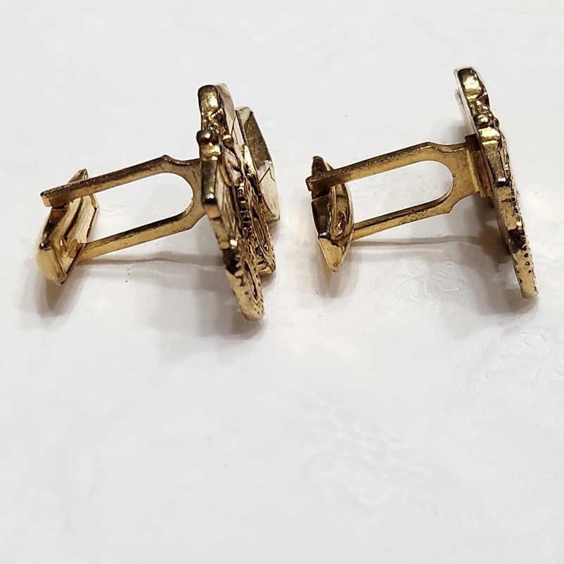 Vintage Allis Chalmers Bulldozer - Men's Cufflinks - 1.25" Wide - Gold Tone gallery