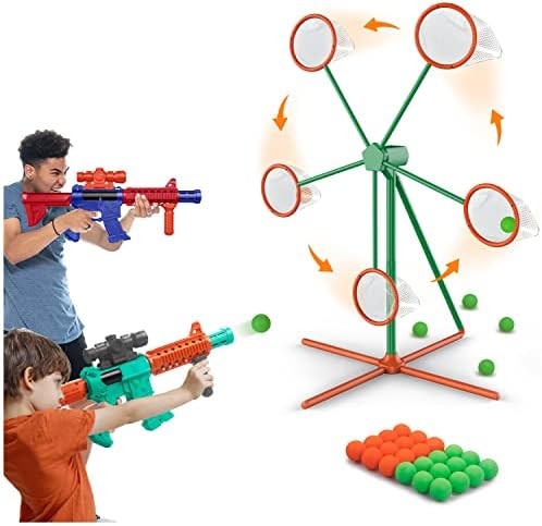 Kids Moving Target Shooting Game 2 Guns 24 Foam Balls