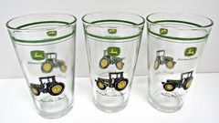 VINTAGE SET OF THREE (3) JOHN DEERE 16 OZ. EVERYDAY TUMBLER/ GLASSES BY GIBSON