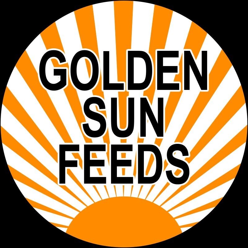 Golden Sun Feeds NEW Sign: 24″ Dia. Round USA Steel