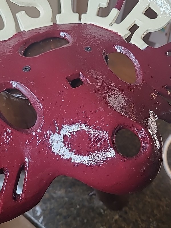 HOOSIER Cast Iron Tractor Seat Custom Made STOOL One Of A Kind IU Colors gallery