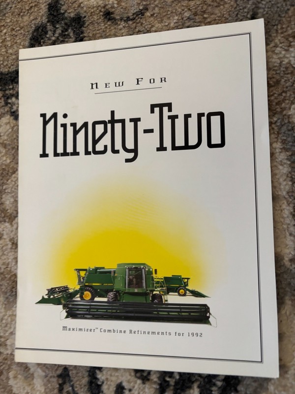 John Deere New For Maximizer Combine For 1992 Brochure AMIL26