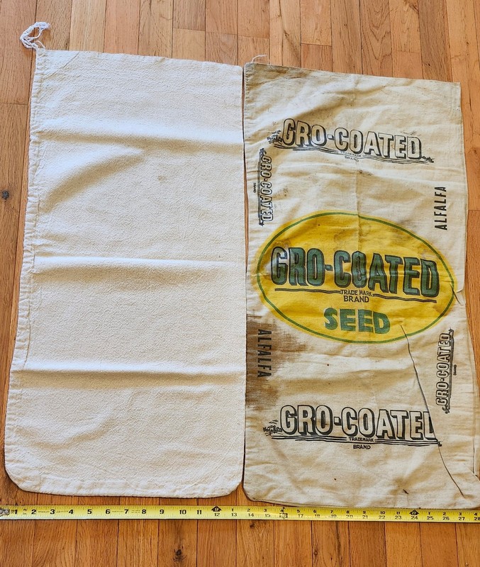 2 Vintage Alfalfa Seed Sacks Bags Gro-Coated & Premium S&W Look gallery