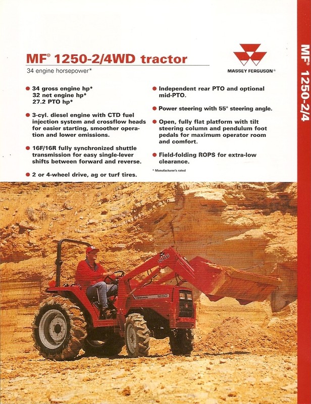 Farm Tractor Brochure – Massey Ferguson – MF 1250 2/4WD – 1999 (F1859)