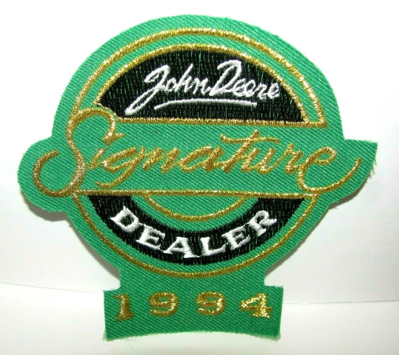 John Deere DEALER 1994 Signature Certification Patch Iron or Sew On jd employee gallery