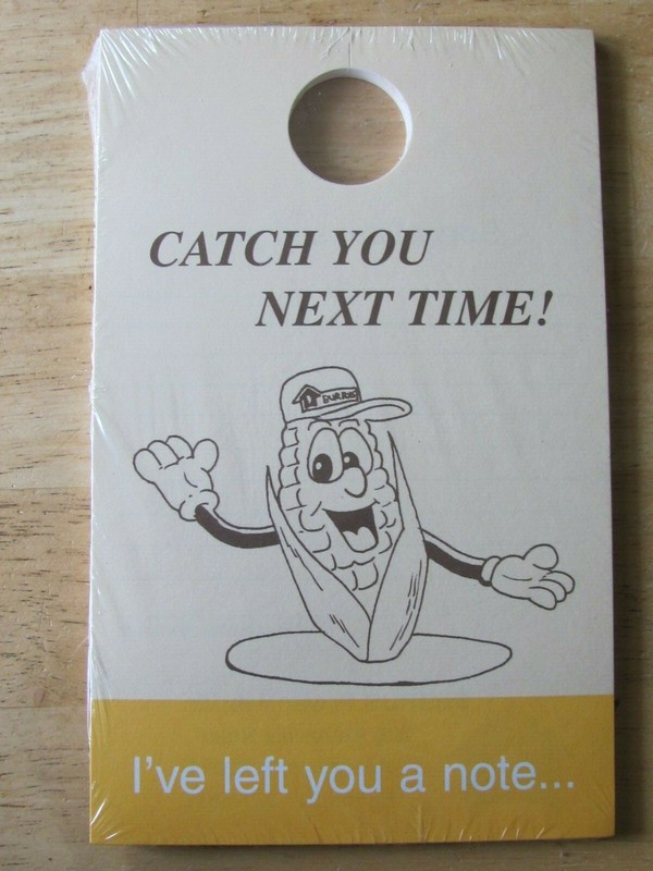 VINTAGE BURRUS SEED CORN ARENZVILLE IL SALES REP DOOR NOTES FULL PACK
