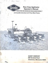 Farm Manual – Gandy – Row Crop Applicator – Operator’s – c 1978 (FM500)