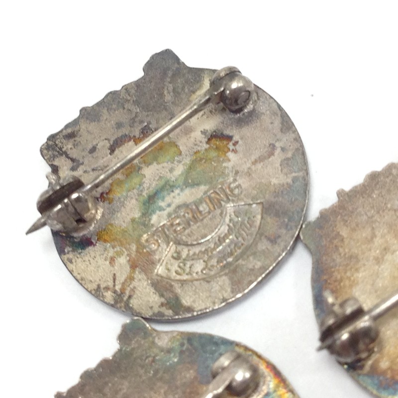 (3) Eisenstadt Sterling Silver Caterpillar Bulldozer Service Award Lapel Pin gallery