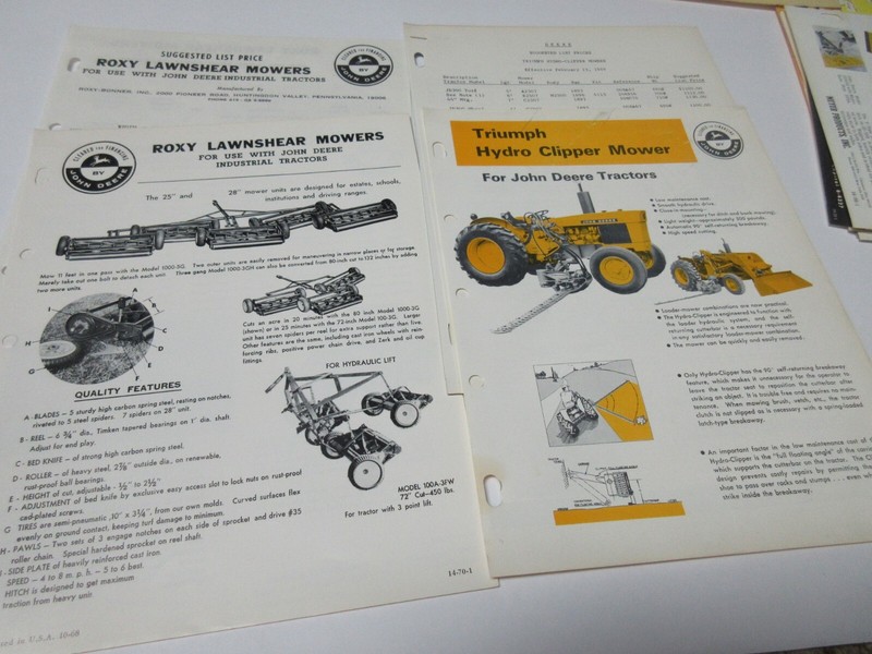 John Deere (Allied) Clipper Mower & Lawnshear Mowers Brochure w/Prices