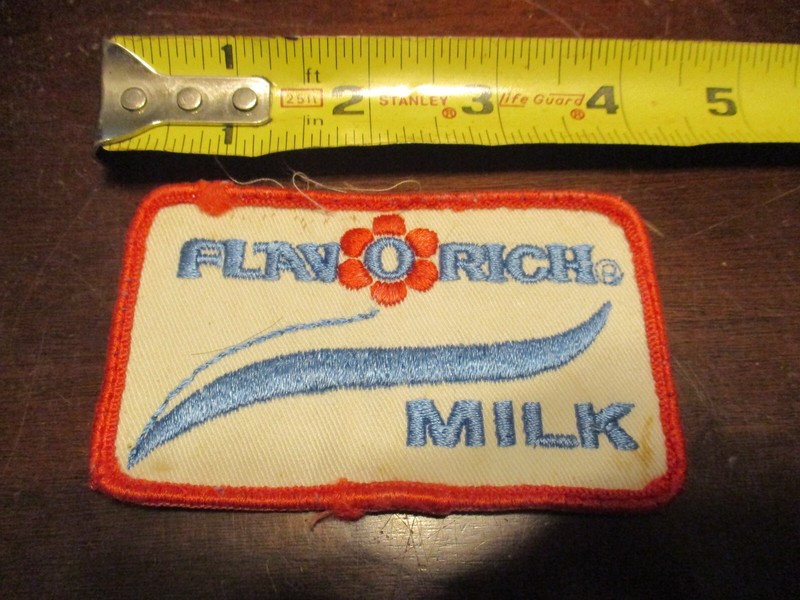 Flavorich Milk brand logo milk truck driver employee advertising hat patch