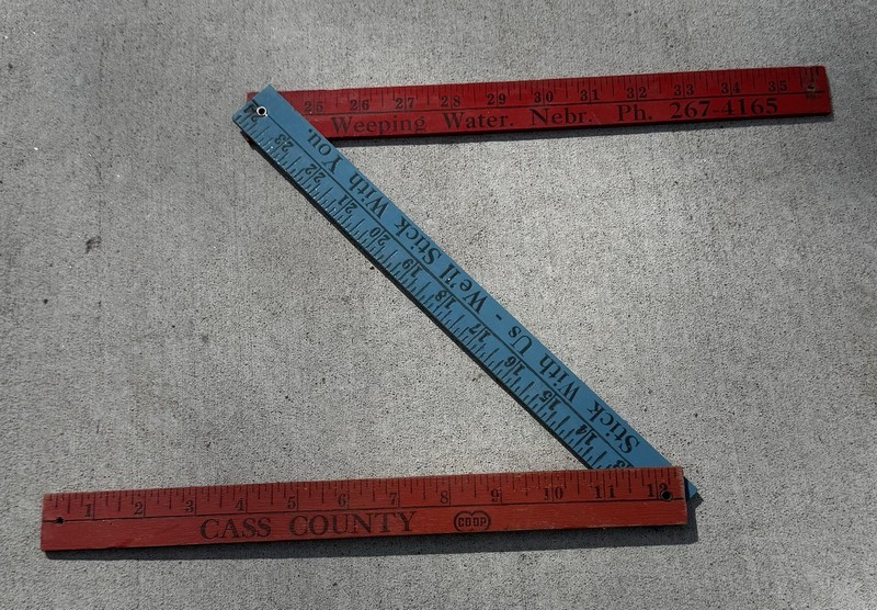 Cass County CO OP Weeping Water Nebraska Ruler Stick Wooden Vintage Farm
