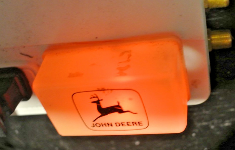 Vintage John Deere White Plastic Plug In Night Light with Black Logo