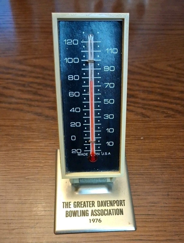 Vintage Davenport Bowling Association 1976 Thermometer