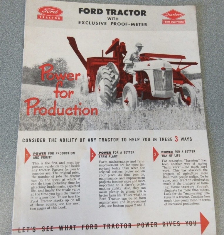 Nice Original 1951 Ford 8N TractorBrochure with Proof-Meter