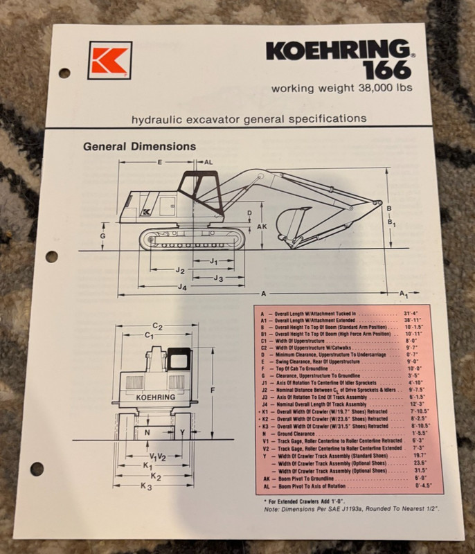Koehring 166 Excavator Hoe Brochure AMIL25