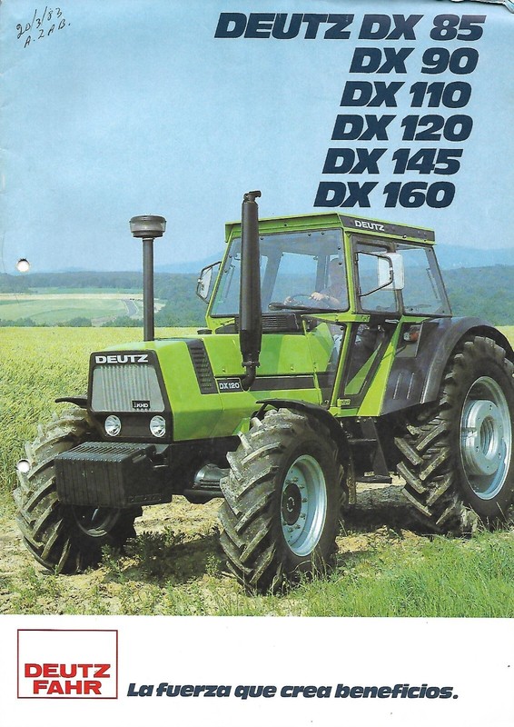 Farm Tractor Brochure – Deutz-Fahr – DX 85 160 et al c1980 SPANISH lang (F9038)