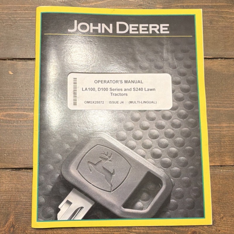 John Deere Operator’s Manual LA100, D100 Series, S240 Lawn Tractors Brochure