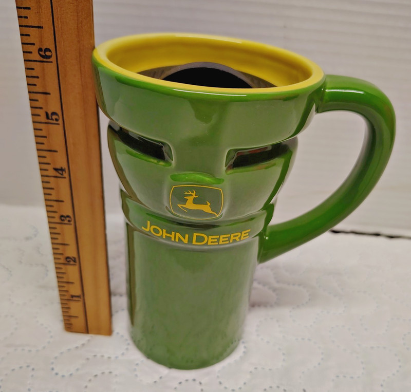 John Deere Licensed Green Travel Mug Coffee Cup w/Lid Stoneware Ceramic Encore gallery
