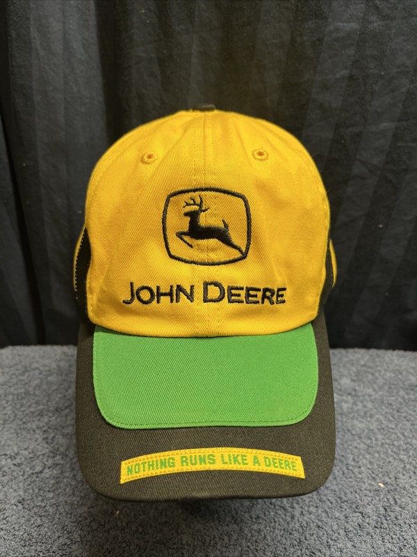 John Deere Black/Yellow/Green Hook and Loop Hat