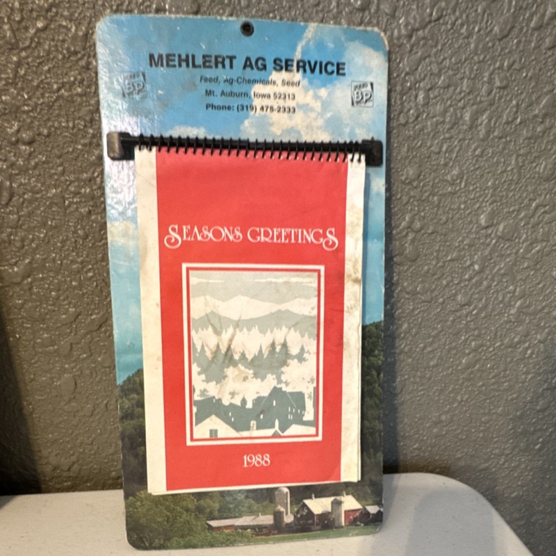 Mehlert Ag Service 1988 Agriculture Calendar Mt. Auburn Iowa Advertising