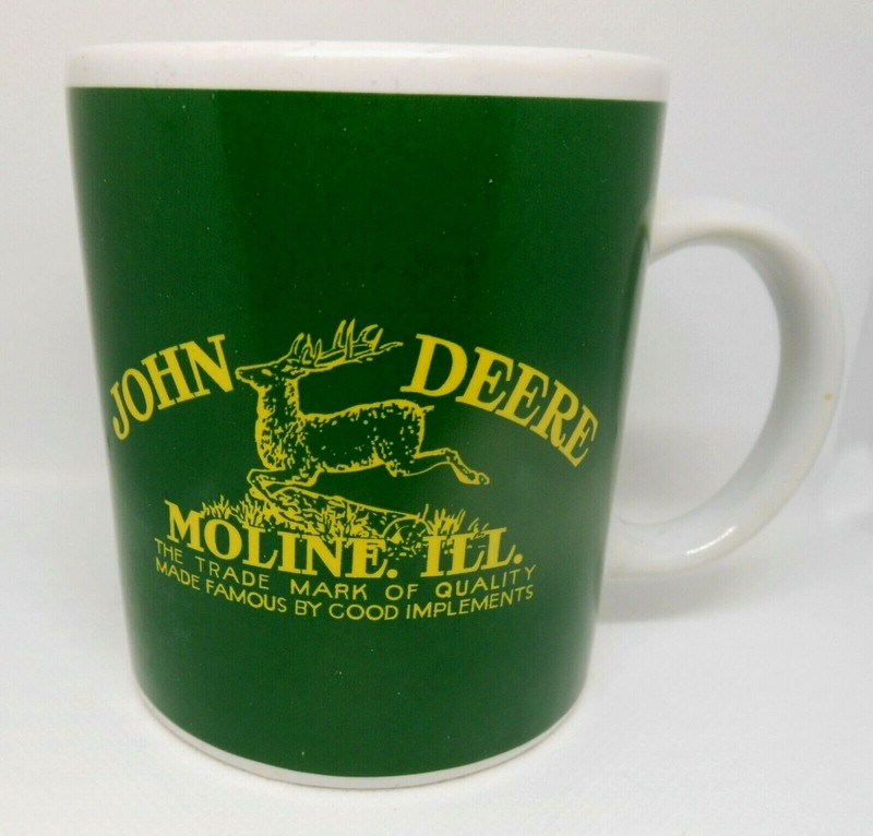 John Deere Coffee Mug Tractor Green Yellow Gibson Images 2 Sides Moline Ill