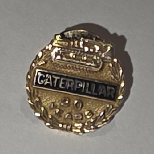 CATERPILLAR DOZER 30 YEAR ANNIVERSARY 10K GOLD SERVICE PIN MADE IN USA OTC