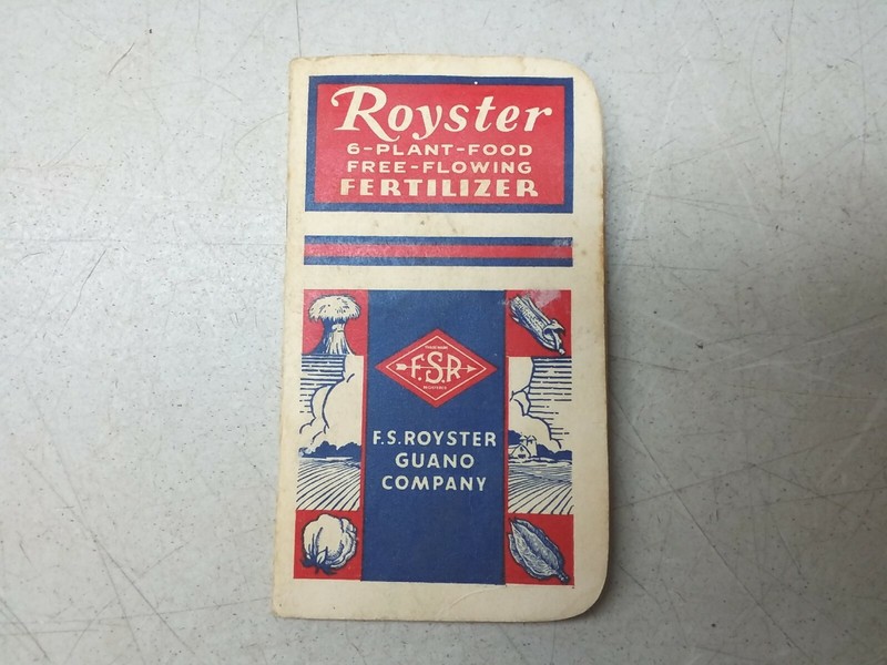 1956-1957 FS Royster Guano Company Agricultural Fertilizer Vtg Memo Note Book