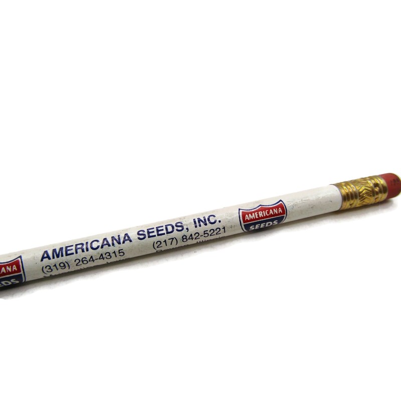 Vintage Americana Seeds Inc. Advertising Pencil Muscatine IA Bowen IL Farm