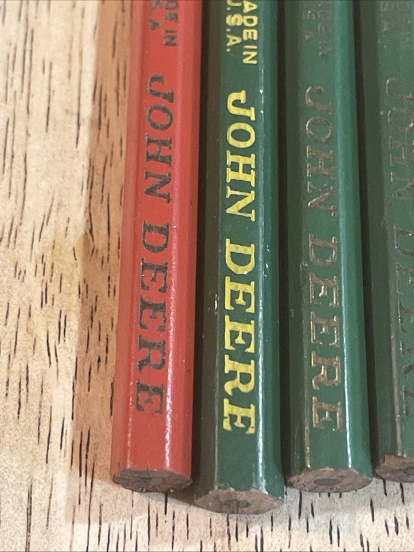 4 Vintage Advertising Pencils John Deere Bullet Pencil Refills? Green Red Farm gallery