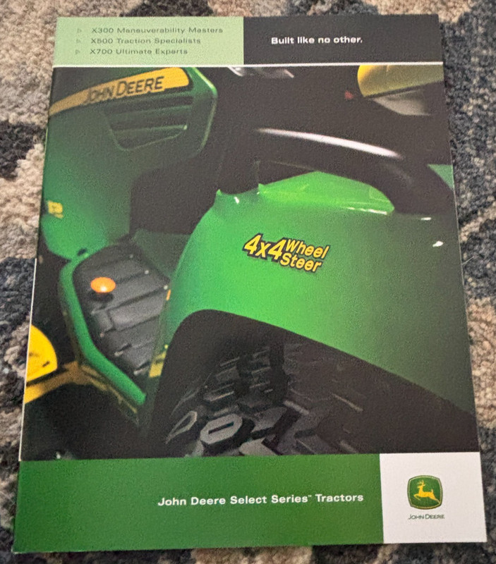 John Deere Select Series Lawn & Garden Tractors For 2008 Brochure DCPA26