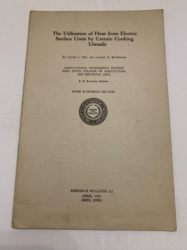 1937 Utilization of Heat from Electric Surface Units by Certain Cooking Utensils