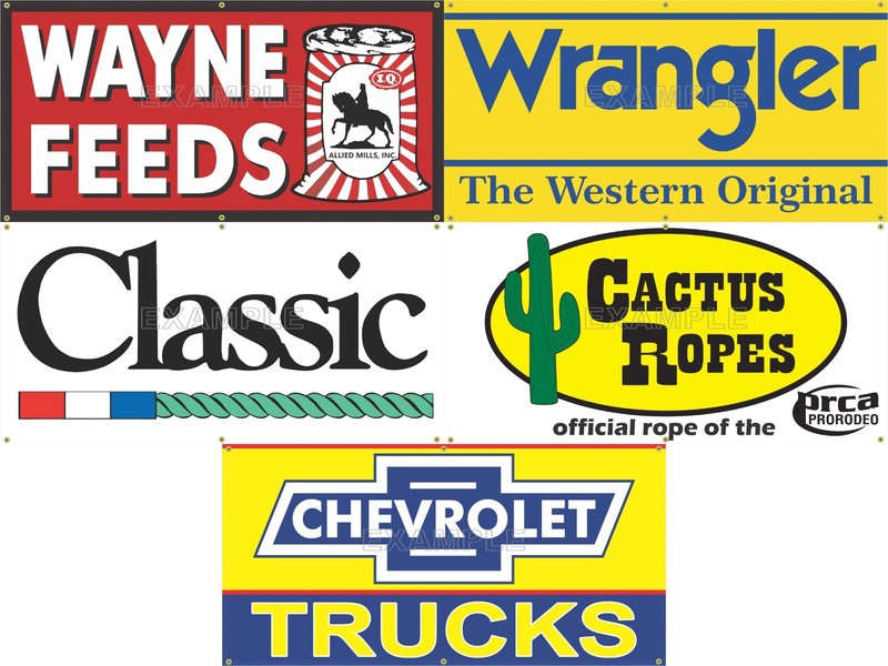 RODEO ARENA GROUP LOT DISCOUNT ON FIVE DESIGNS SIGN REMAKE BANNERS OPTIONS 5B