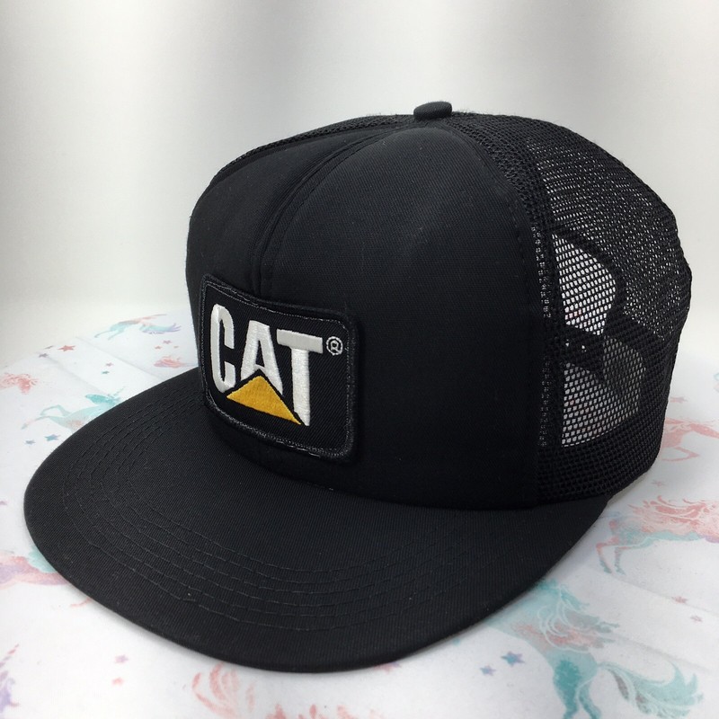 0018 Vintage CAT Snapback Trucker Hat Cap Tonkin 80s Caterpillar Power Patch VTG gallery