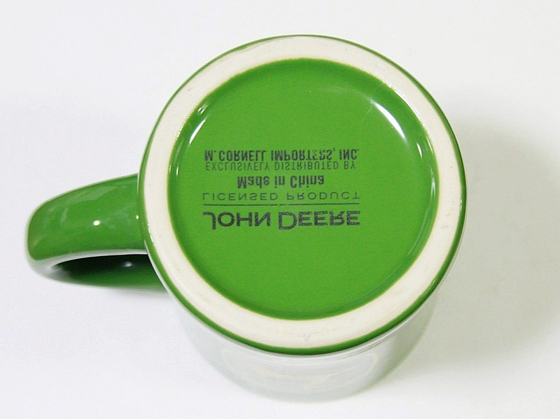 Vintage John Deere 🚜 Green Coffee Mug Gibson 🚜 Reverse Bottom Stamp Oddity! gallery