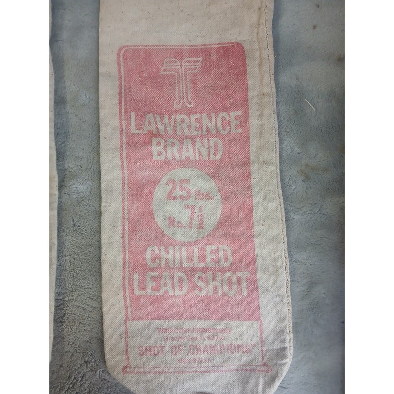 Vintage Lawrence Brand Lead Shot Canvas Bags Set of 3 Magnum Chilled 25lb USA gallery
