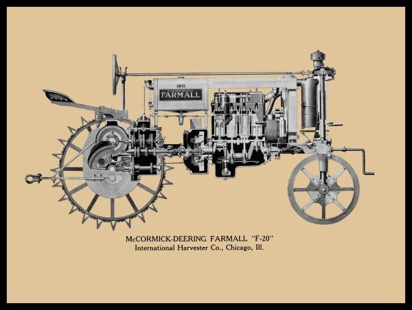 1939 McCormick Deering Farmall F-20 Tractor Cutaway View NEW METAL SIGN: 12×16″