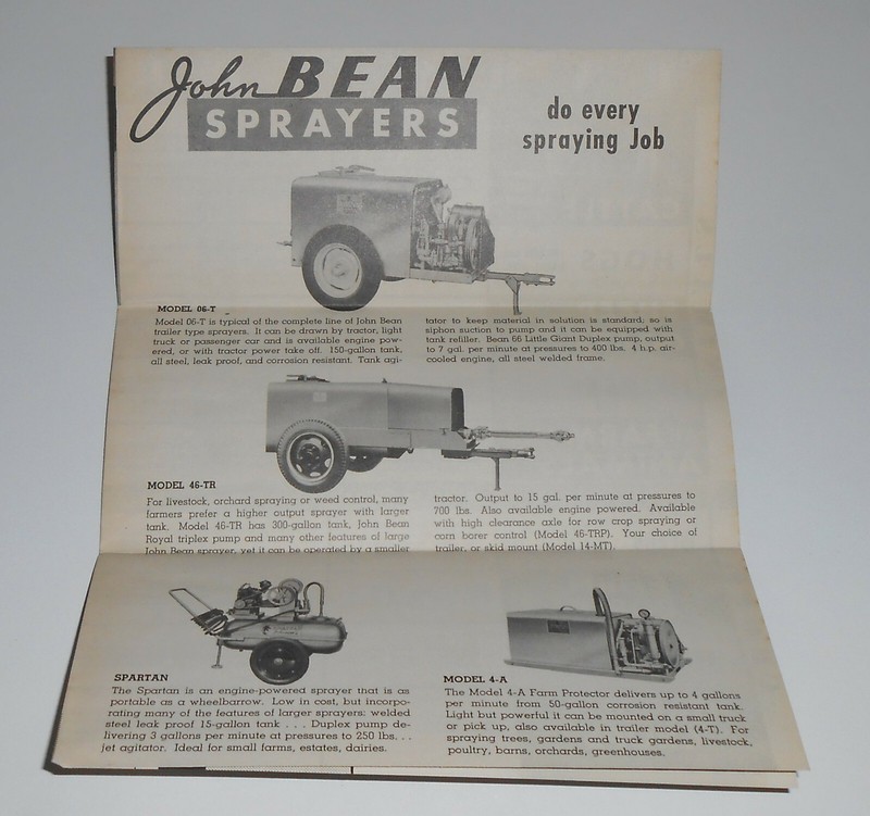 Vintage John Bean Sprayers Brochure Farming Crops 06-T 46-TR Spartan 4-A History gallery