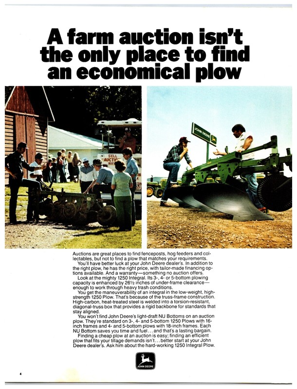 1980s John Deere Moldboard Plows – Original Print Advertisement (8in X 11in)
