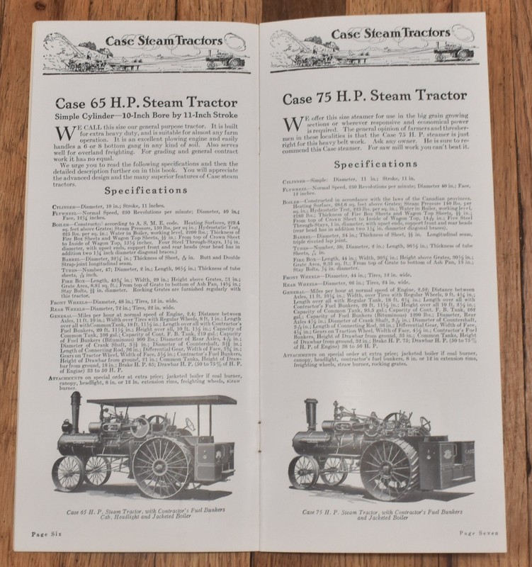 RARE Vintage J.I. Case Farm Steam Tractors Sales Brochure Pamphlet gallery