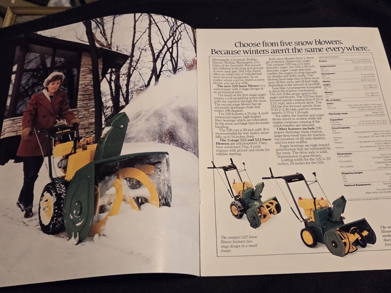1986 John Deere Snow Removal Equipment Brochure Blowers Blades gallery