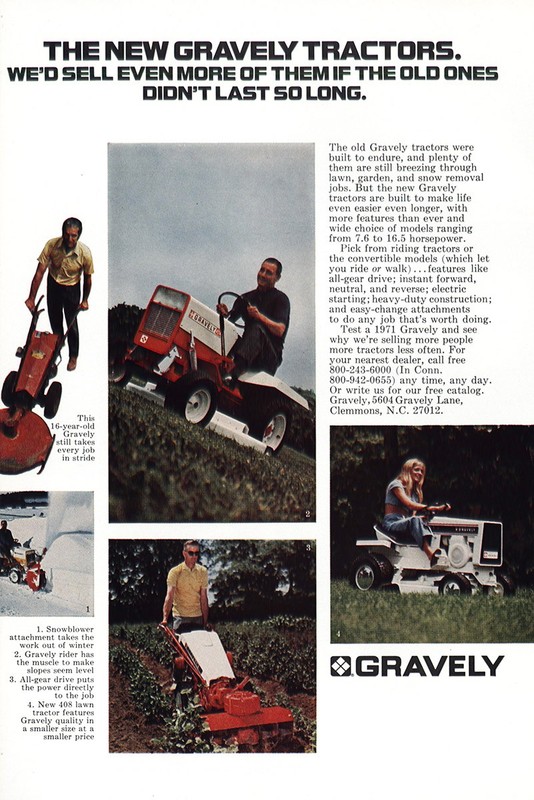 1971 Gravely Tractors: We’d Sell More Of Them If the Old Ones Vintage Print Ad