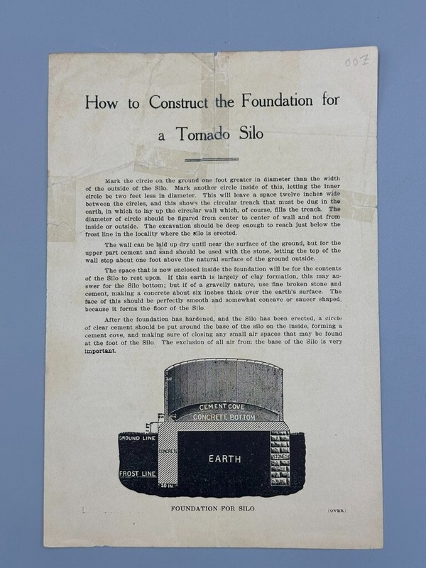 1890s TORNADO SILO Instructions WR HARRISON Farm Advertising MASSILLON Ohio gallery