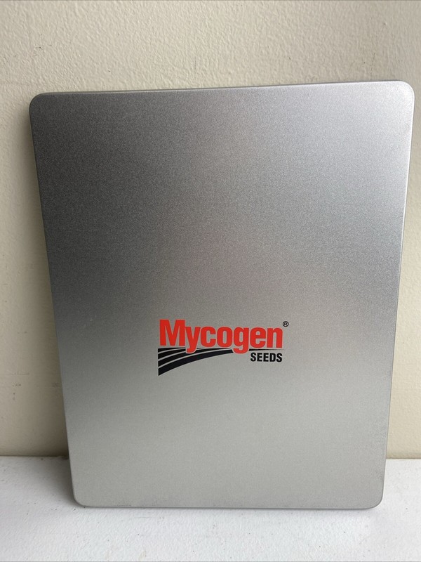 MYCOGEN SEEDS Advertisement Aluminum Farm Receipt/Invoice Case New Vtg